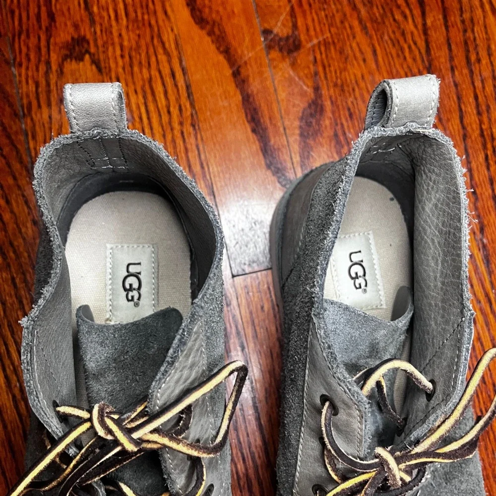 UGG Mens Neumel Boots Grey Suede Chukka Lace up Unlined 11 Desert Boots 1020369 - Picture 6 of 10